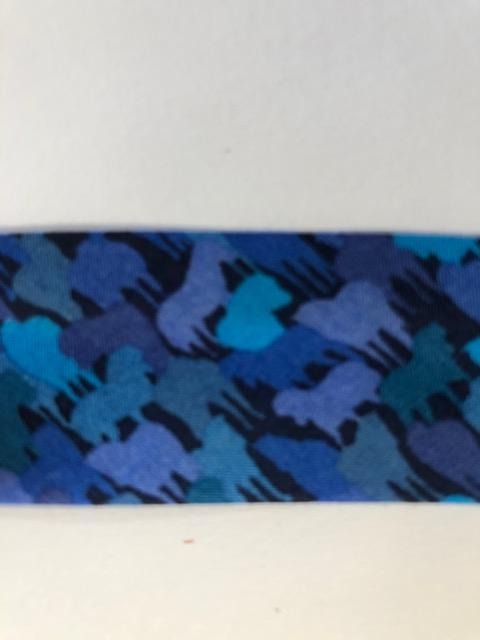 Liberty print Bias Binding - 25mm - by metre - Kussman Blue