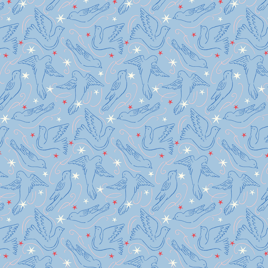 Liberty  'Merry & Bright' Dove Star 04775931B (blue)