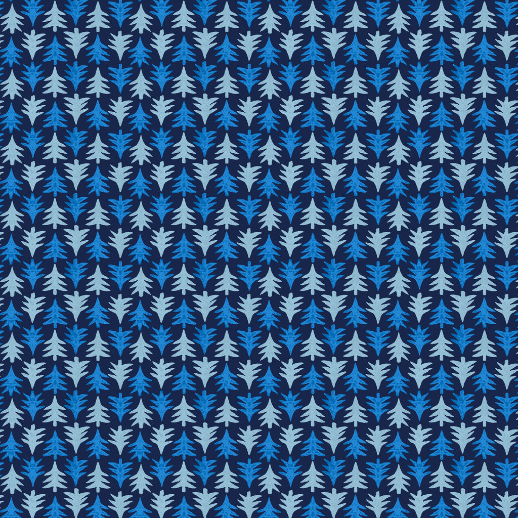 Liberty  'Merry & Bright' Festive Firs 04775932B (blue)