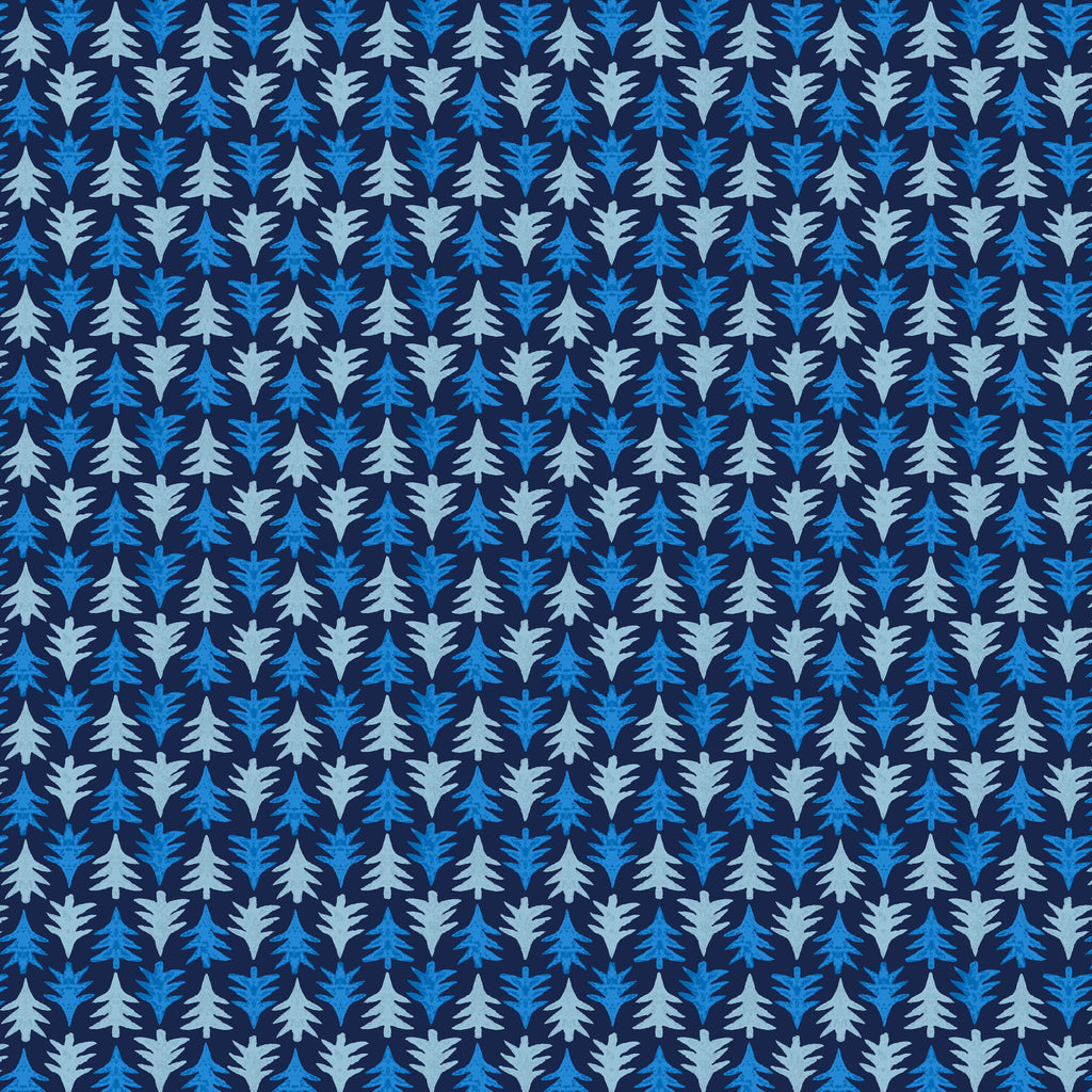 Liberty  'Merry & Bright' Festive Firs 04775932B (blue)