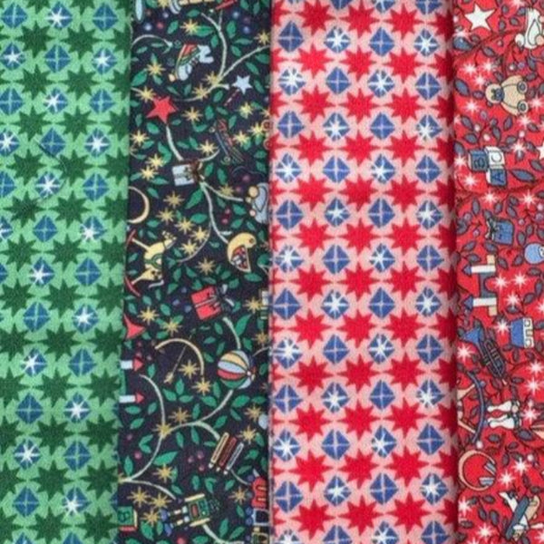 Liberty Lasenby Cotton 'Merry & Bright' Christmas Pack 1  (4 x FQ pack)