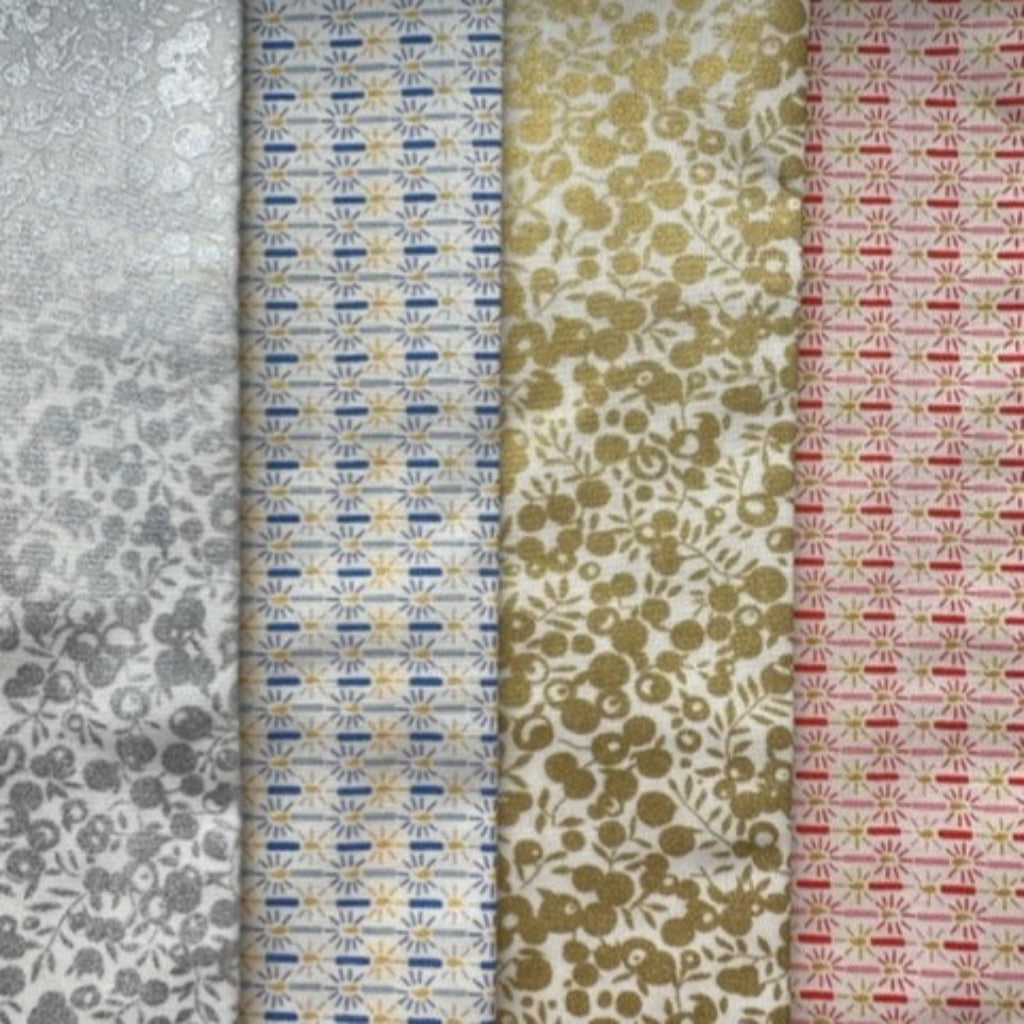 Liberty Lasenby Cotton 'Merry & Bright' Christmas Pack 4   (4 x FQ pack)