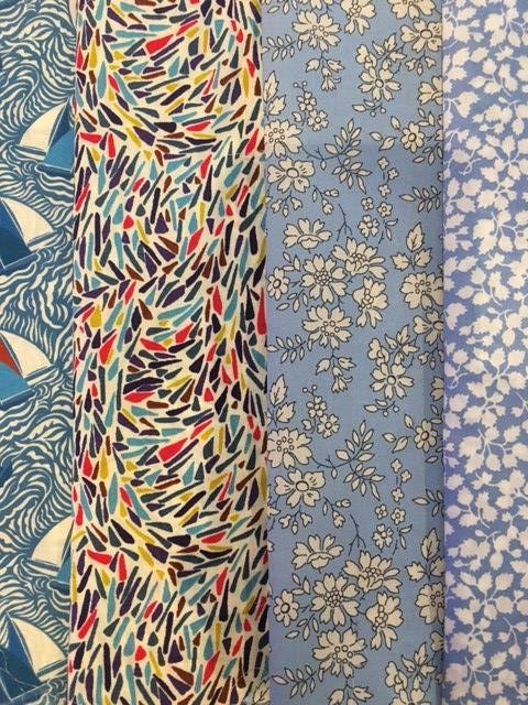 Liberty Tana Lawn - 'Sail Away' Blues' Pack -4 piece