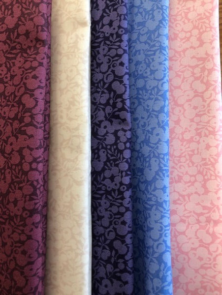 Liberty Cotton Wiltshire Shadow Collection - 5 x Fat Quarter Pack